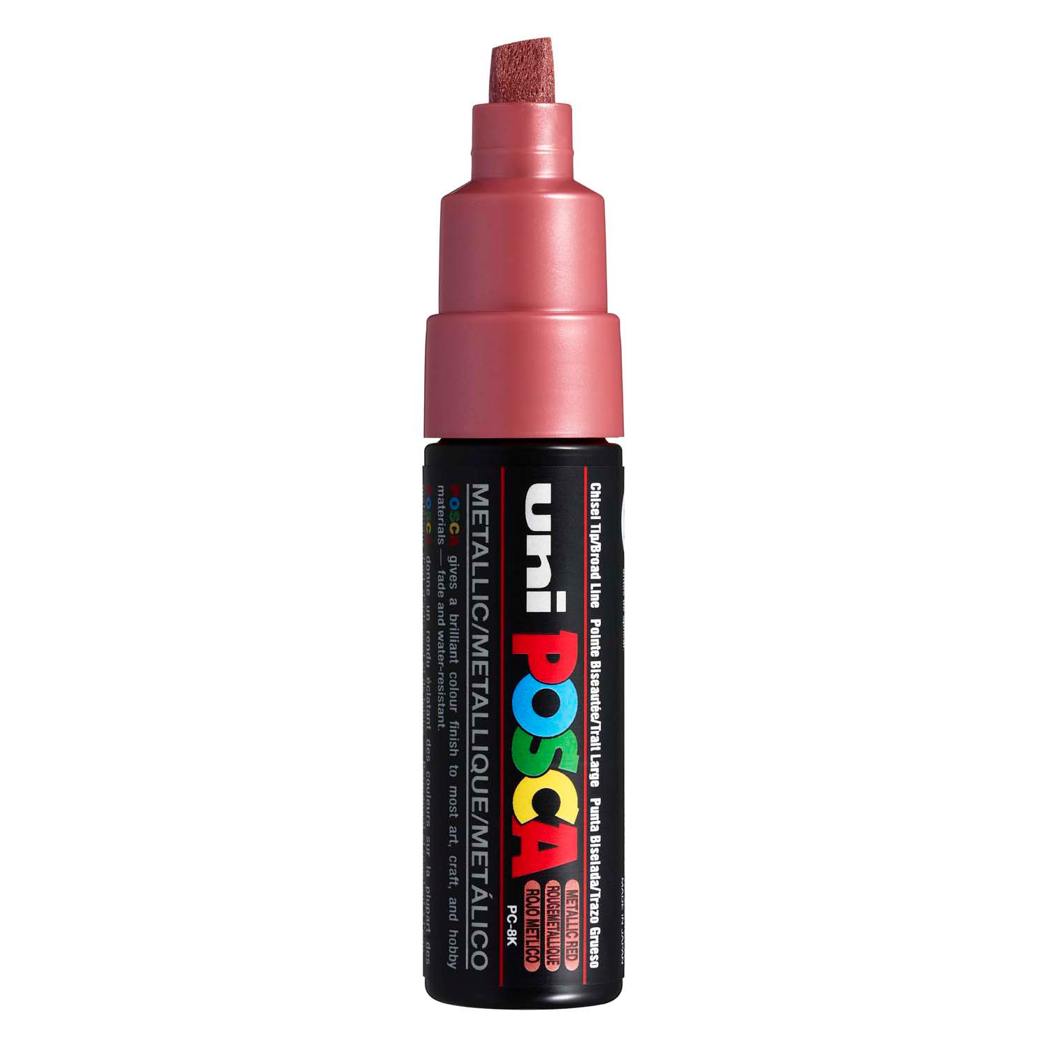 Uni Posca Lackmarker 8K Metallic Rot – Keilspitze 8 mm