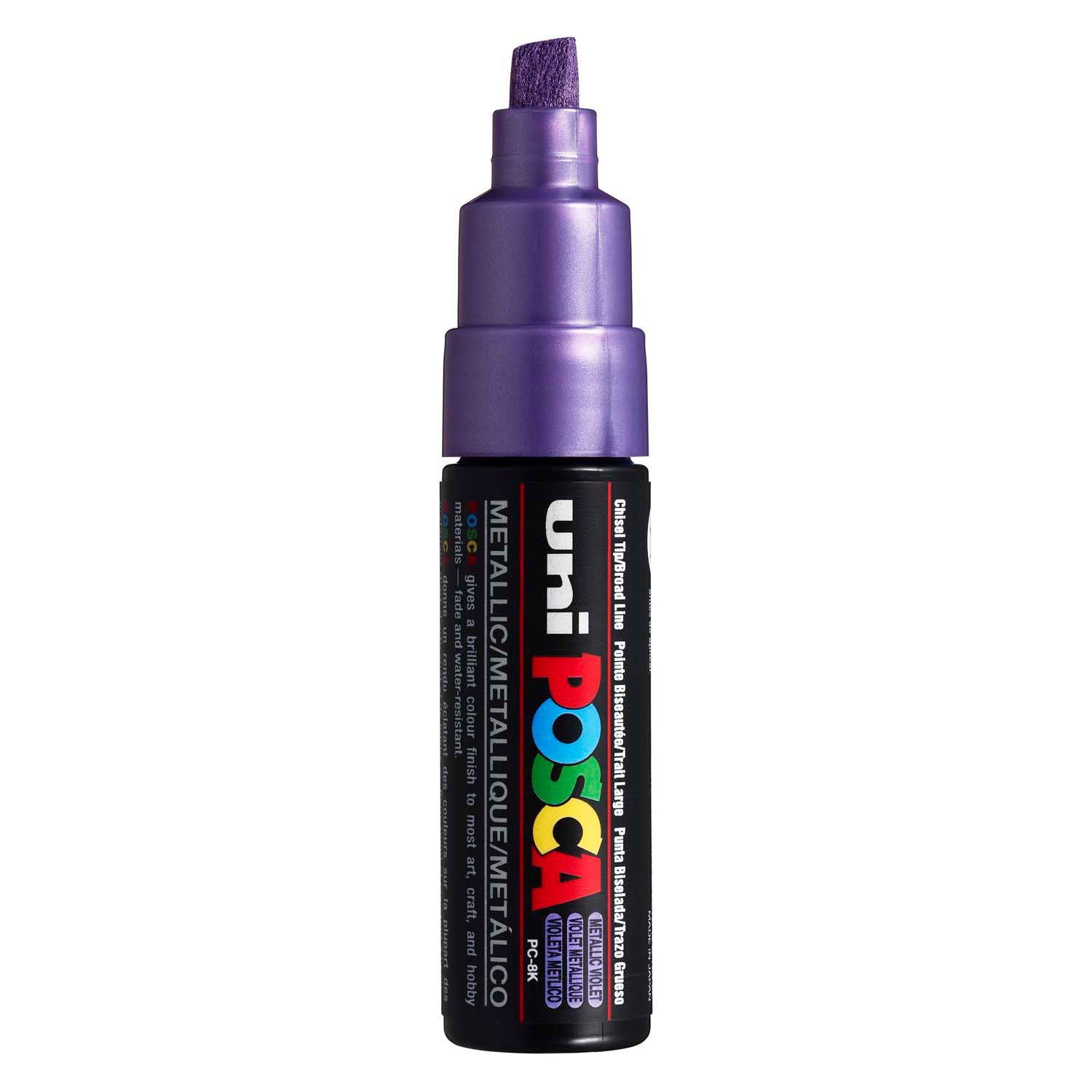 Uni Posca Verfmarker 8K Metallic Violet - Beitelpunt 8mm