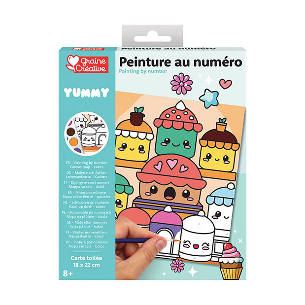 Graine Schilderen Op Nummer Set Kawaii Cakes - incl. Acrylverf en Penseel