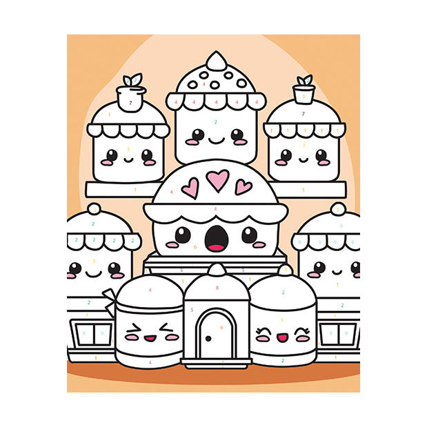 Graine Schilderen Op Nummer Set Kawaii Cakes - incl. Acrylverf en Penseel