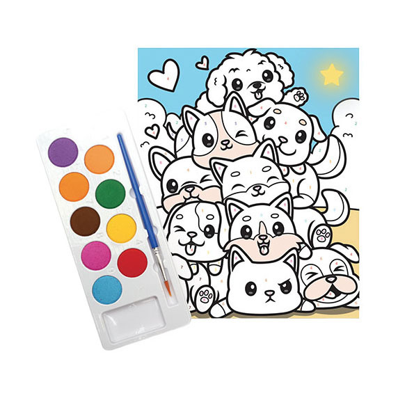 Graine Schilderen Op Nummer Set Honden - incl. Acrylverf en Penseel
