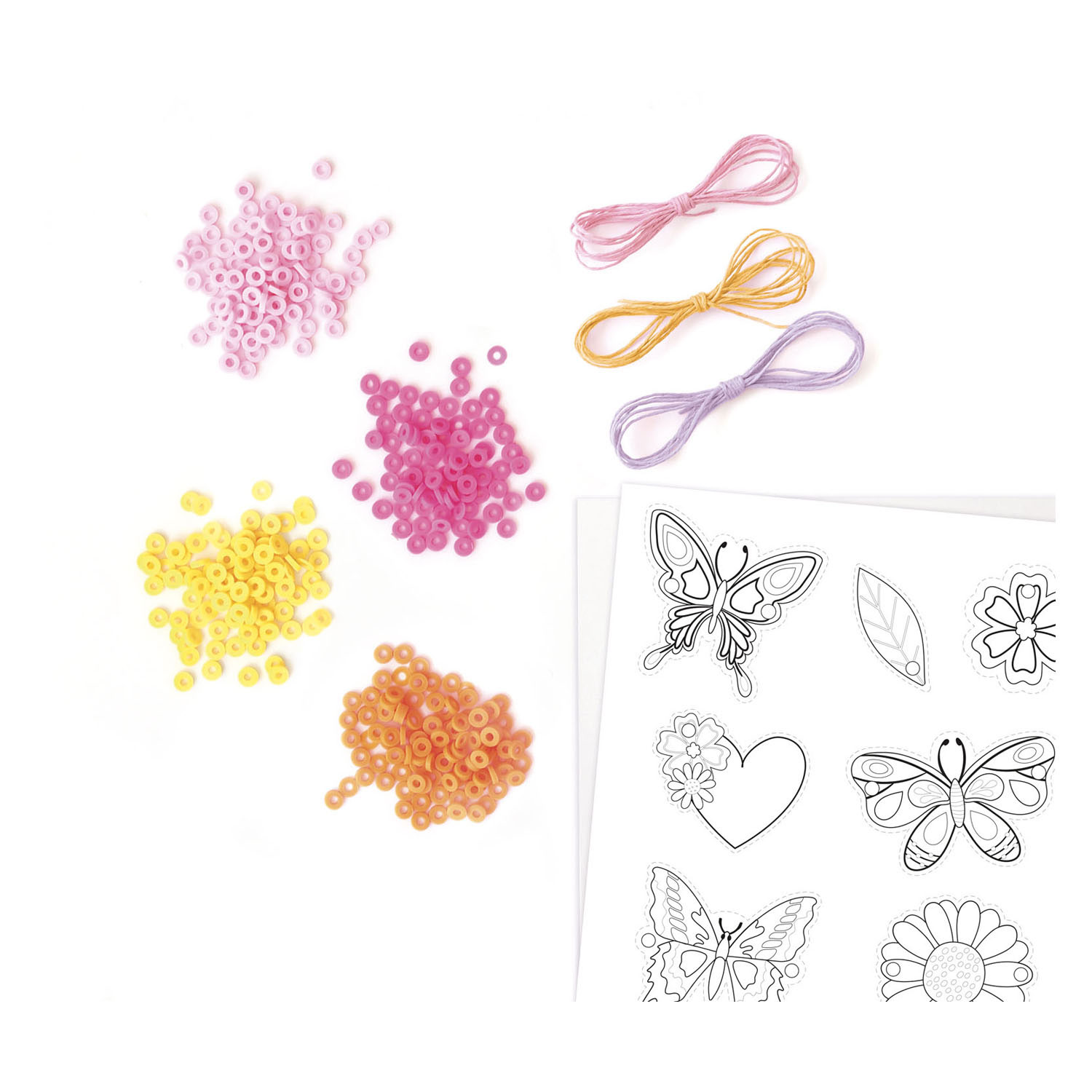 Bracelet Graine en film rétractable, motifs papillons et fleurs