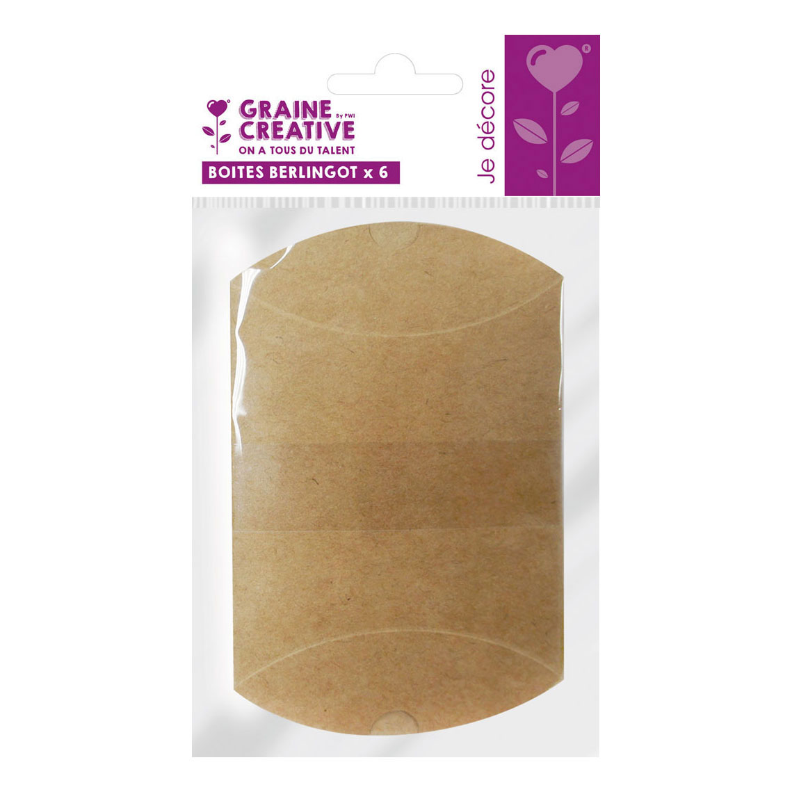 Boîtes cadeaux Graine 12,3 x 7,7 cm Kraft - 6 pièces.