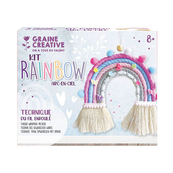 Ensemble de nœuds arc-en-ciel en macramé Graine