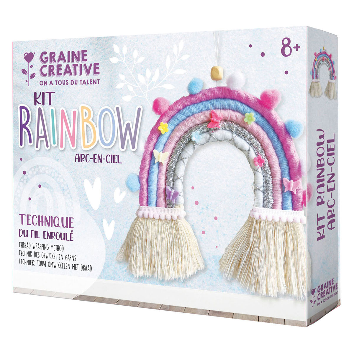 Ensemble de nœuds arc-en-ciel en macramé Graine