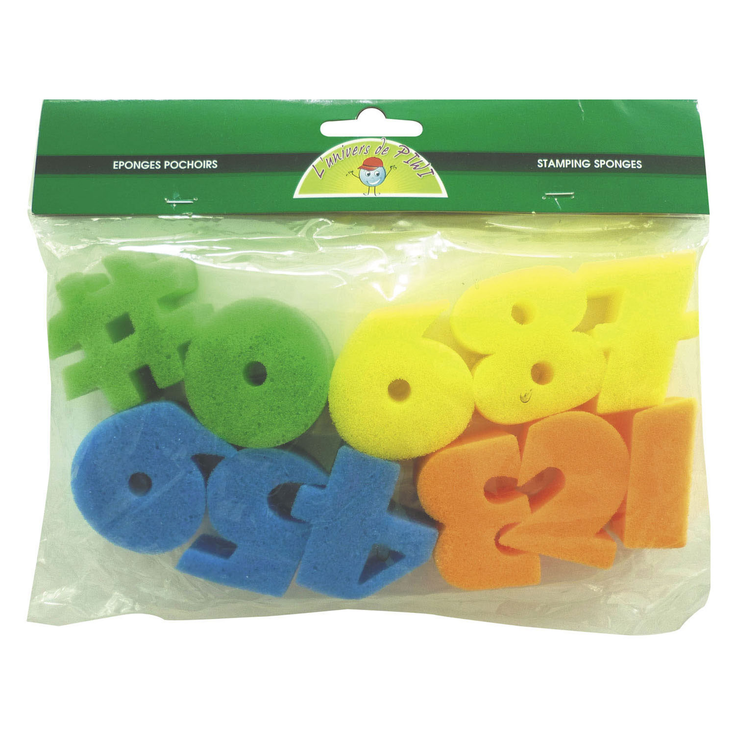 Éponges numérotées Graine 5 cm - 10 pièces.