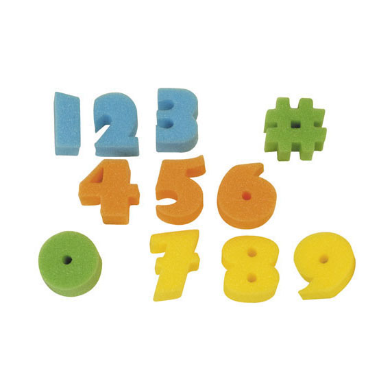 Éponges numérotées Graine 5 cm - 10 pièces.