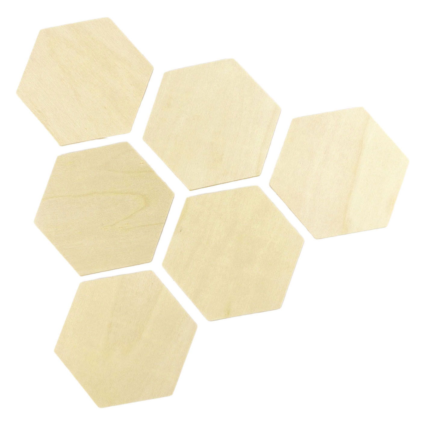 Formes hexagonales en bois Graine - 6 pièces.