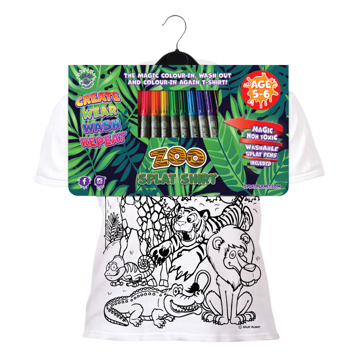 Ensemble de t-shirts Splat Planet, couleurs Zoo, 5-6 ans