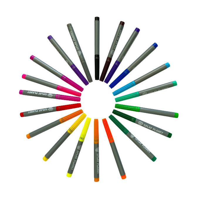 Ensemble de 20 marqueurs textiles lavables Splat Planet