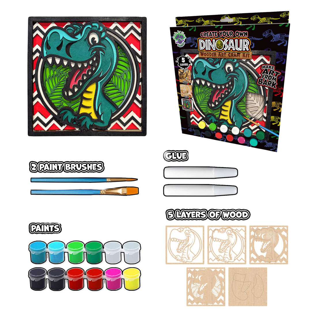 Splat Planet Wood Art Knutselset Dino