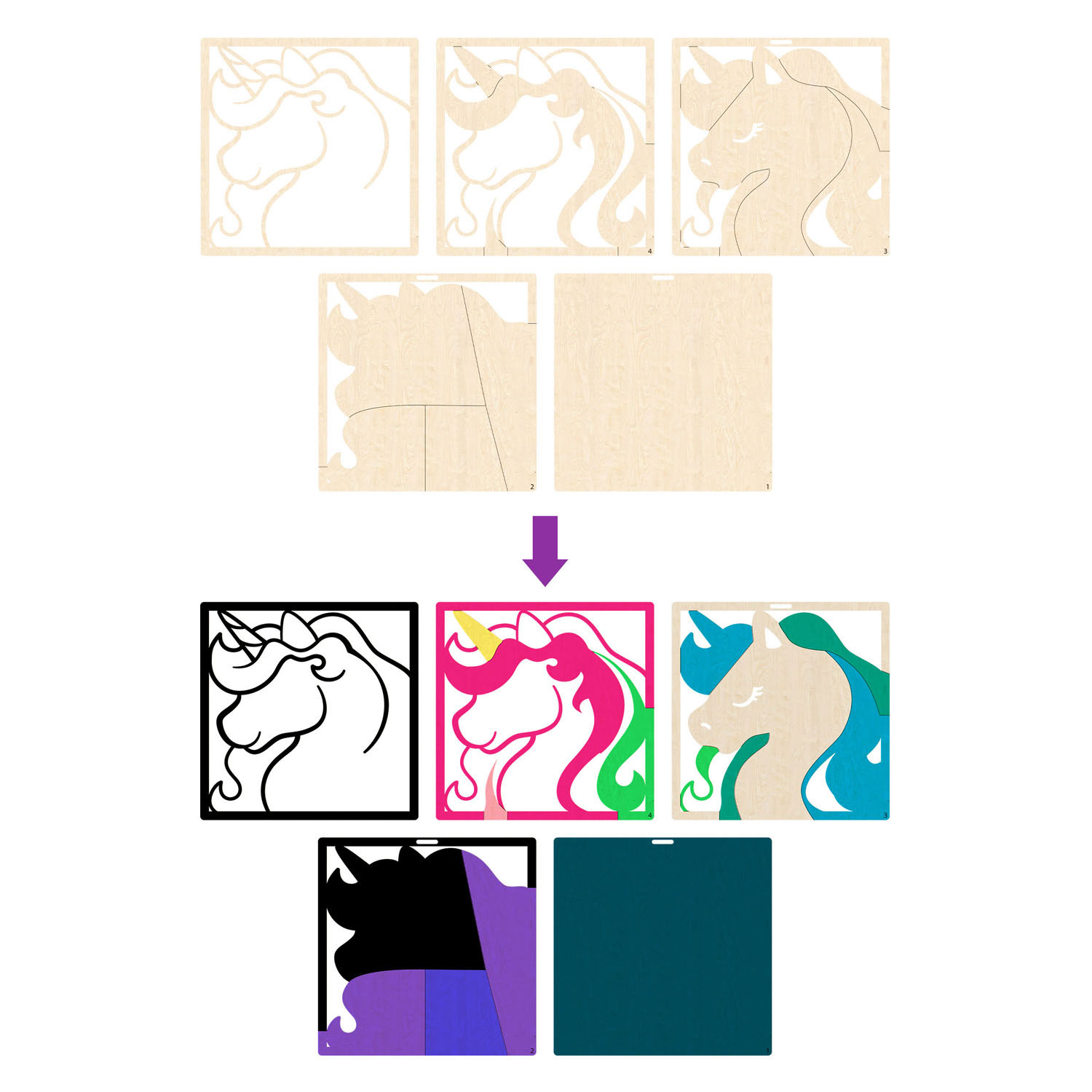 Kit de loisirs créatifs Licorne en bois Splat Planet