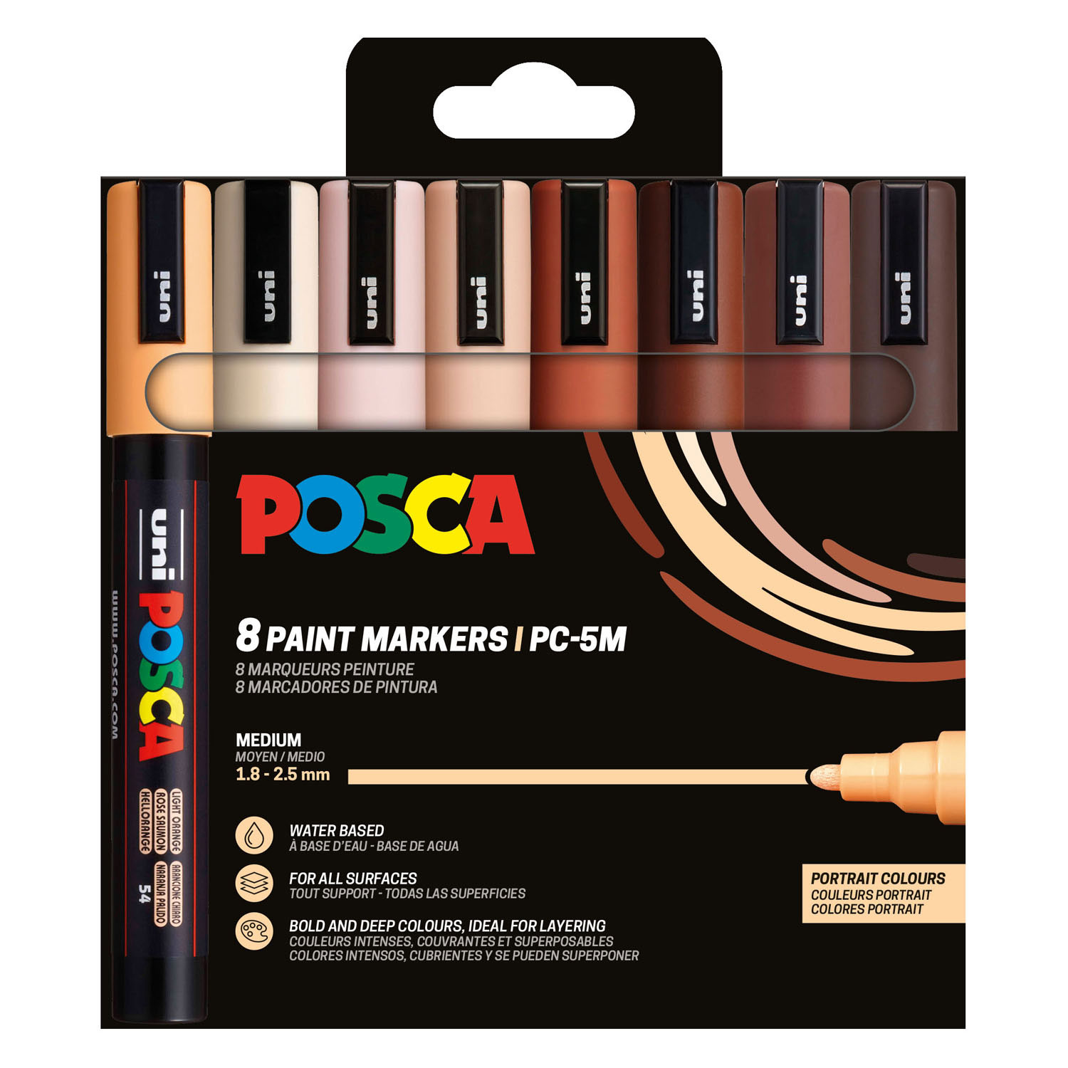 Uni Posca PC5M Marker-Set Portretkleuren – 8.