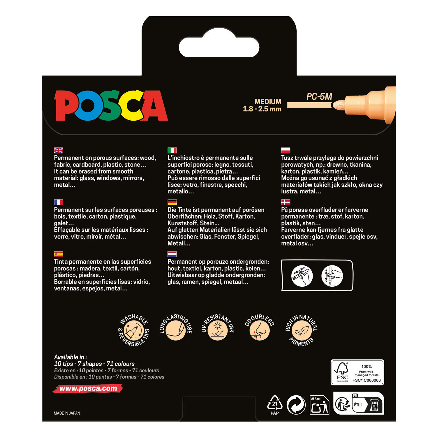 Uni Posca PC5M Marker-Set Portretkleuren – 8.