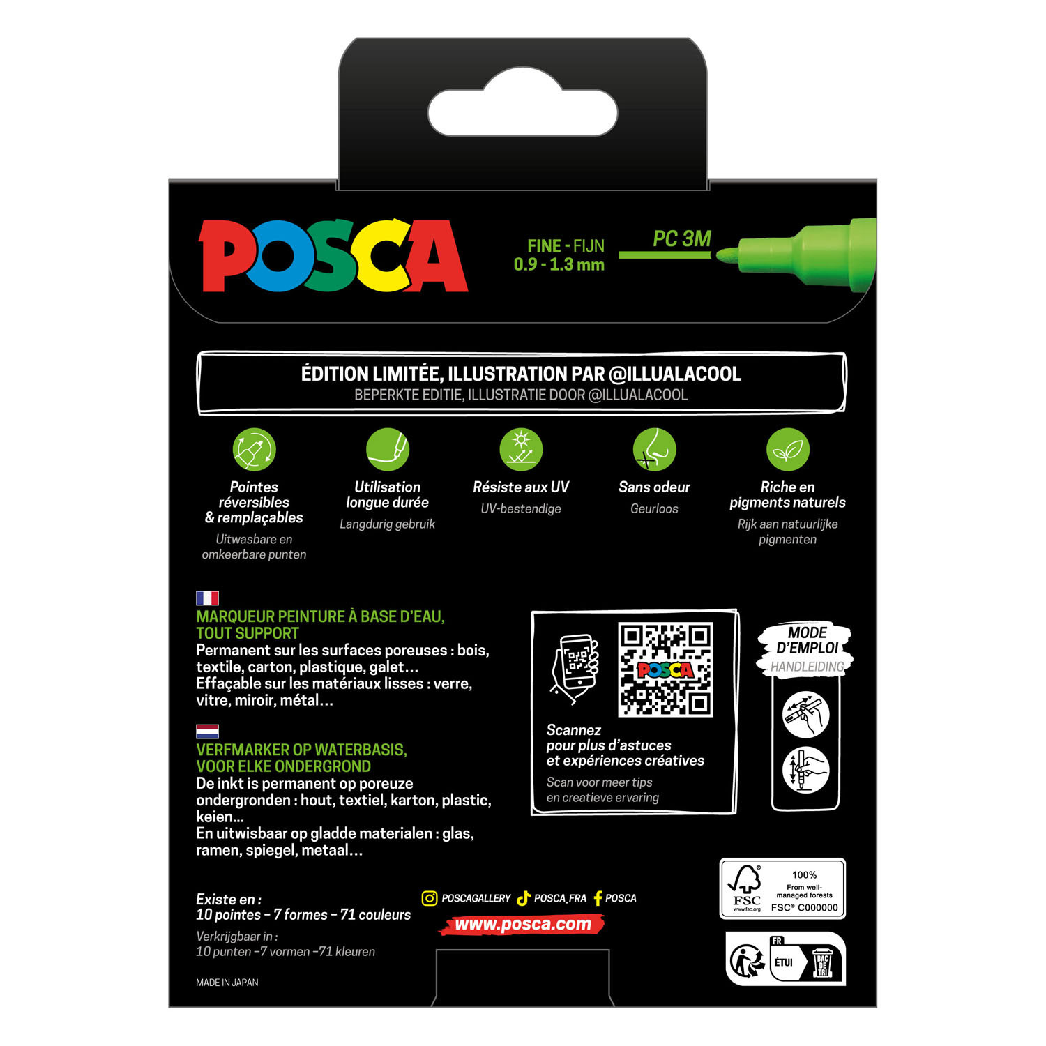 Uni Posca Marker PC3M Set Fruity Colors - 8 Stück.