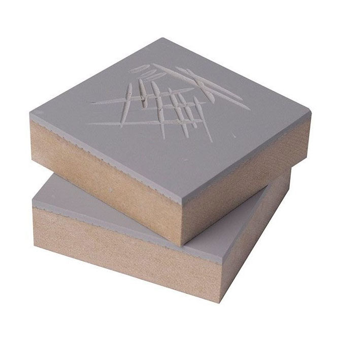 Bloc tampon en linoléum Essdee 75x75 mm - 2 pièces.