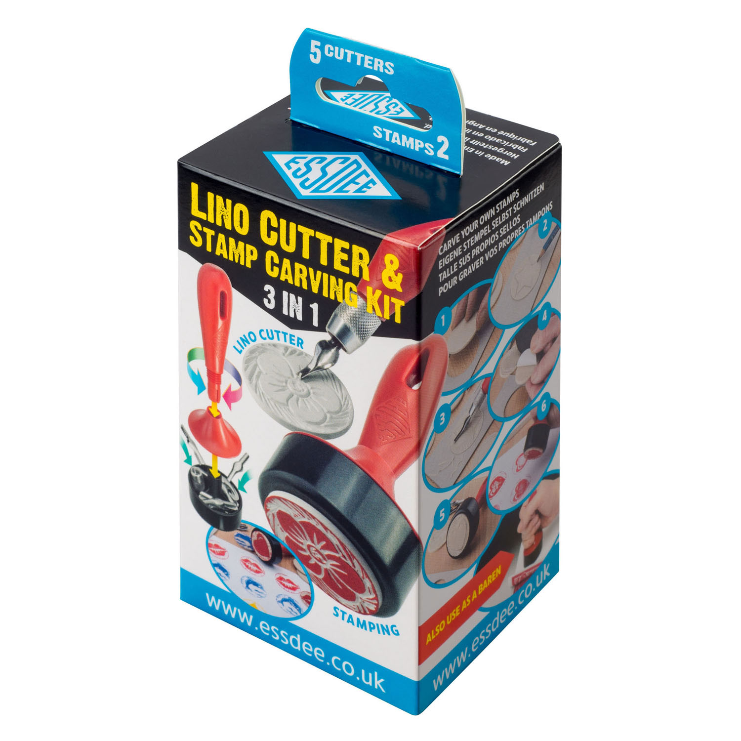 Essdee 3-in-1 Linolschnitt-Set – 5 Schneidklingen
