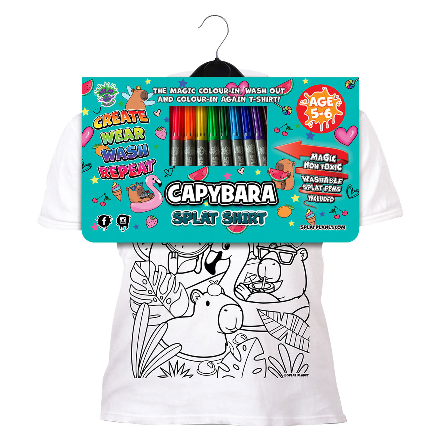 Splat Planet T-Shirt Kleuren Set Capibara 5 - 6 Jaar