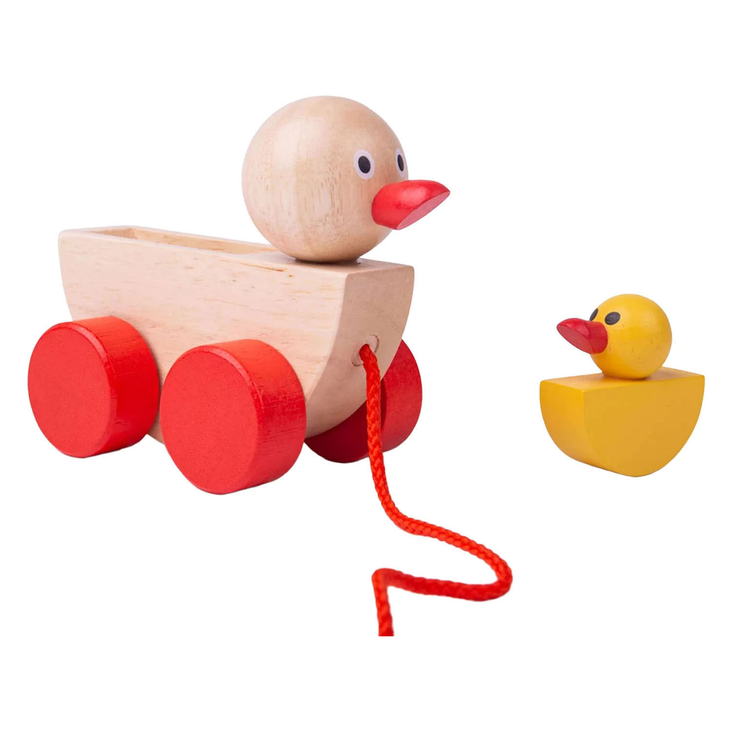 Bigjigs Houten Trekdier Eend met Kuiken