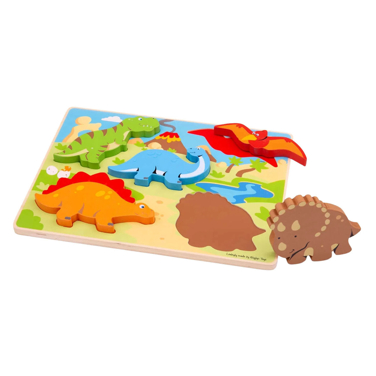 Bigjigs Houten Puzzel Dinosaurus - 5st.