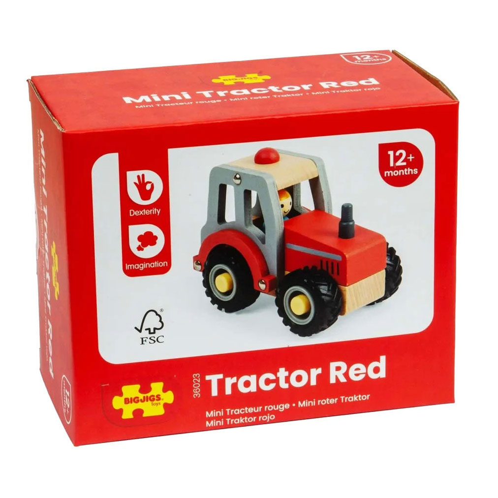 Bigjigs Houten Rode Tractor