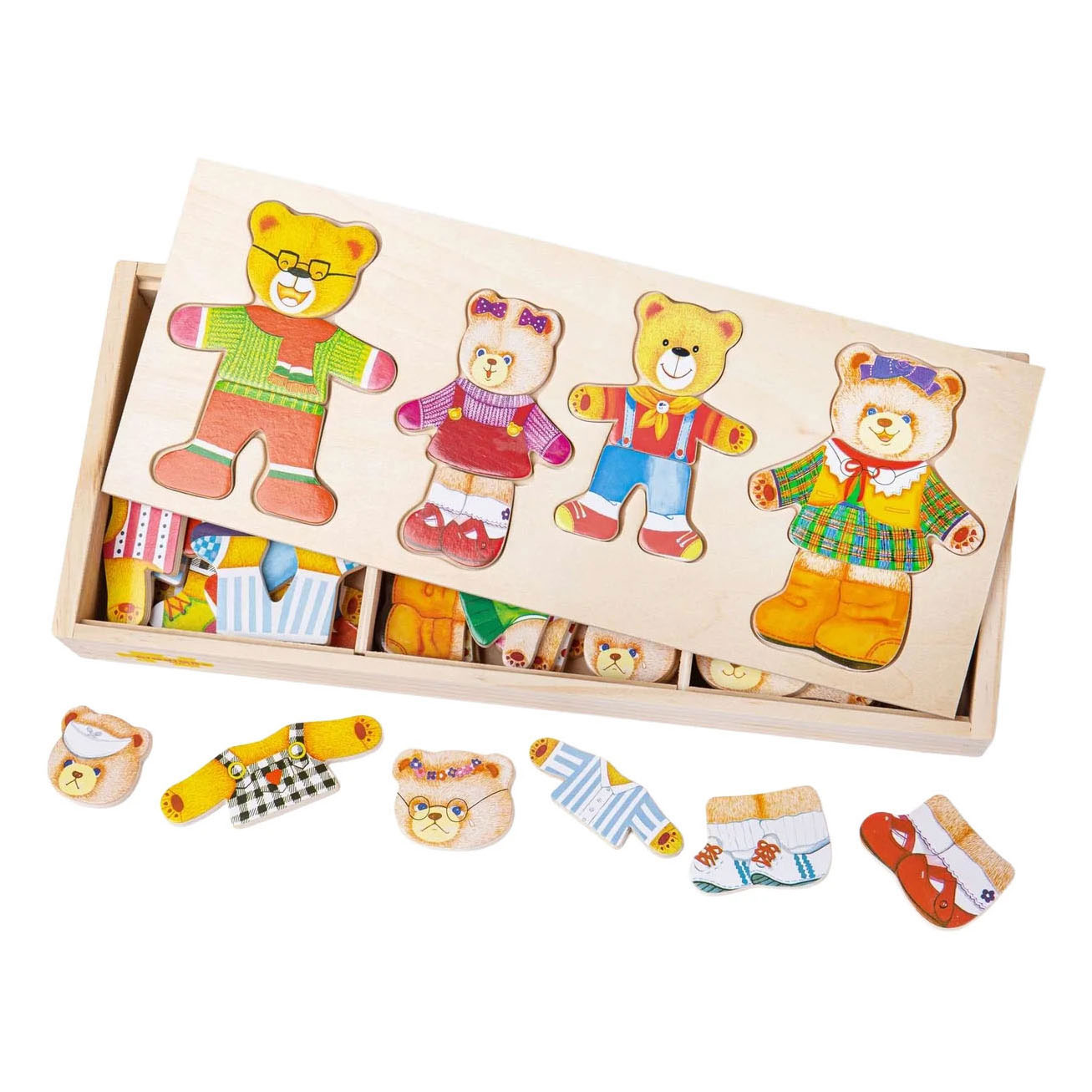 Bigjigs Houten Aankleedpuzzel Berenfamilie - 72dlg.