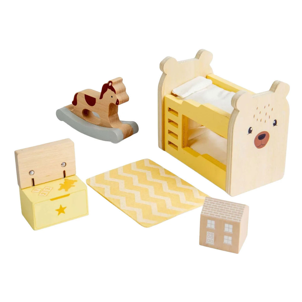 Bigjigs Puppenhausmöbel aus Holz, Kinderzimmer - 5-teilig