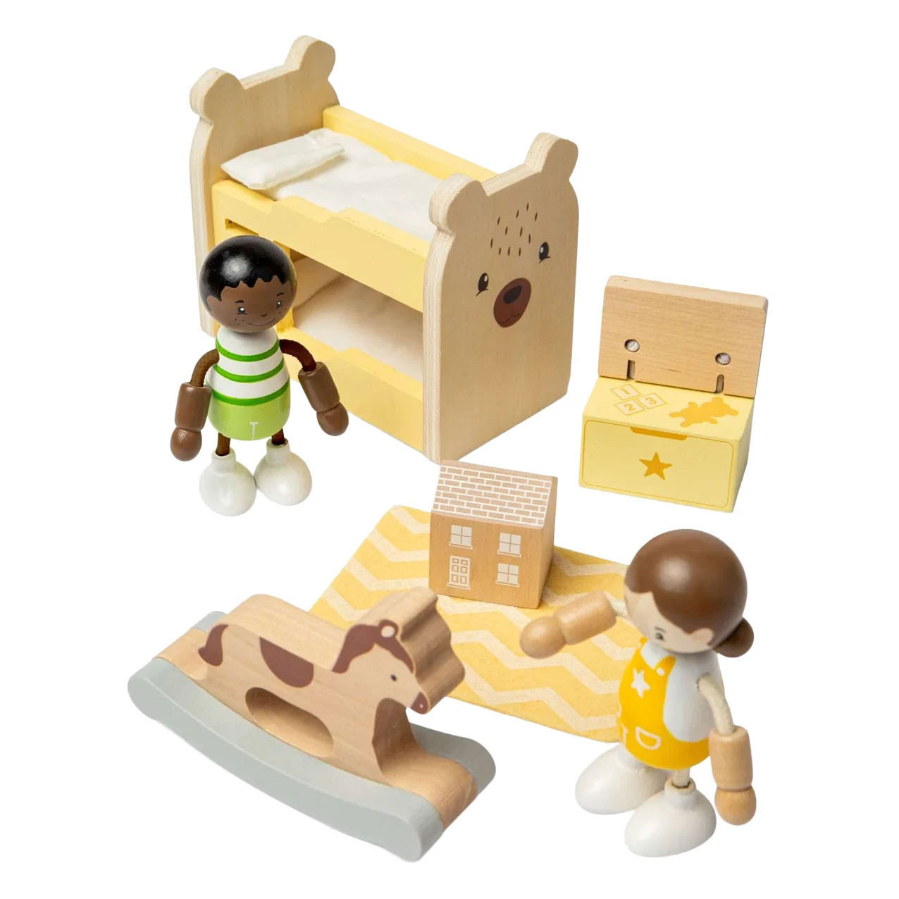 Bigjigs Puppenhausmöbel aus Holz, Kinderzimmer - 5-teilig