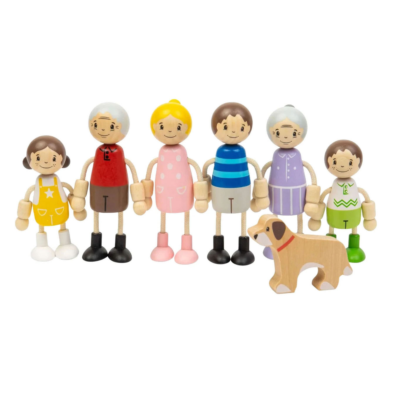Bigjigs Puppenhausfamilie aus Holz – 7-teilig