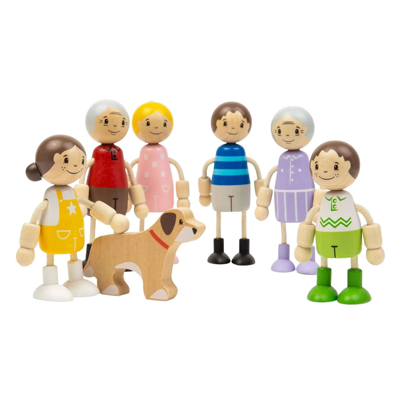 Bigjigs Puppenhausfamilie aus Holz – 7-teilig