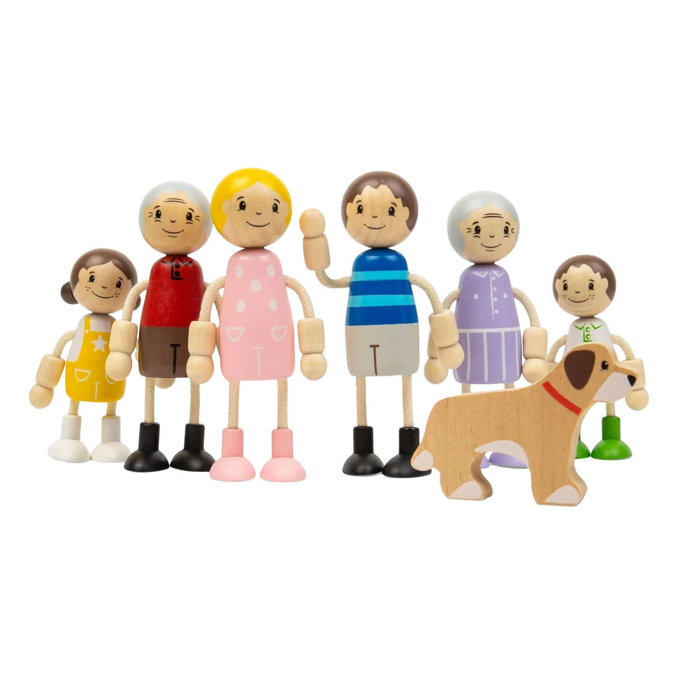 Bigjigs Puppenhausfamilie aus Holz – 7-teilig