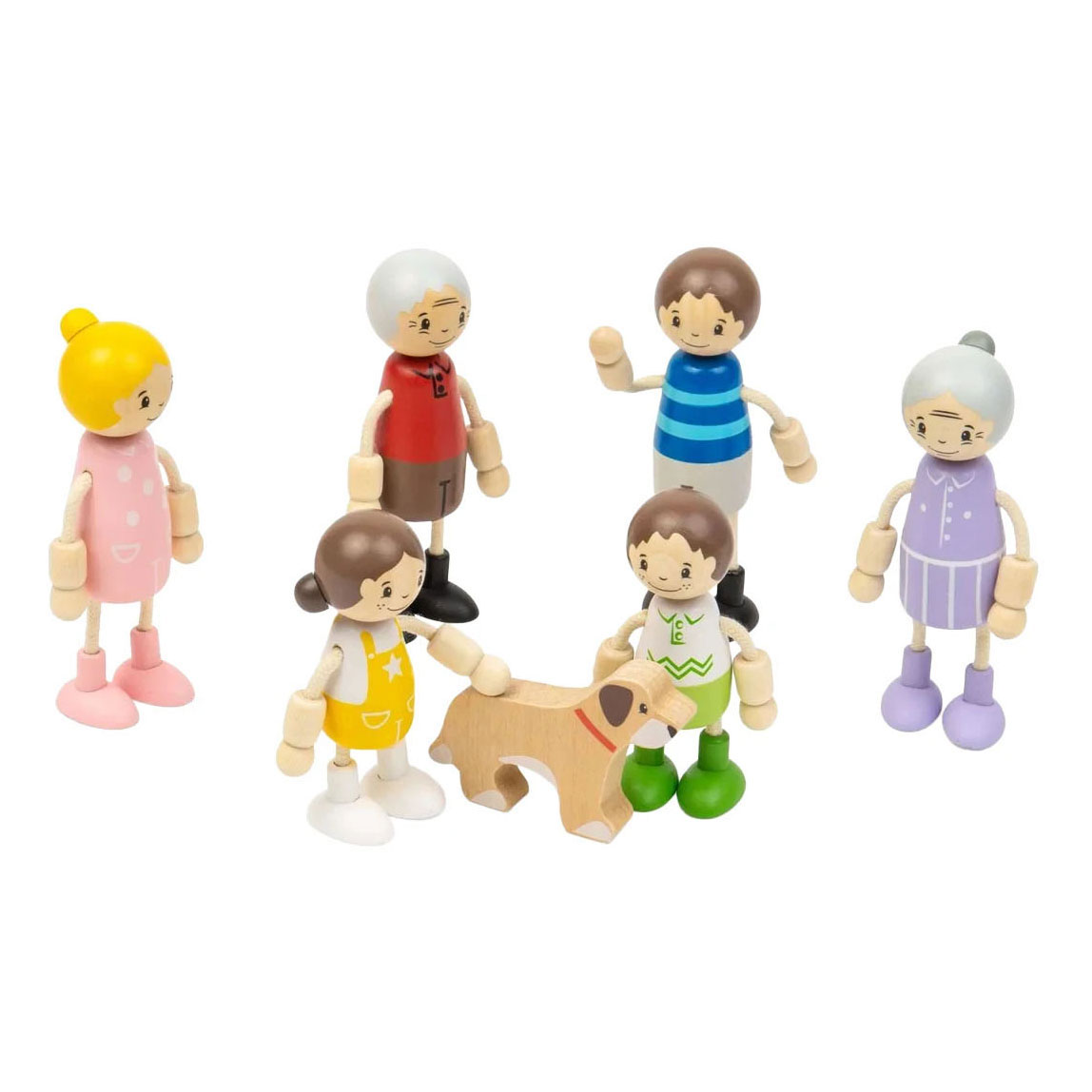 Bigjigs Puppenhausfamilie aus Holz – 7-teilig