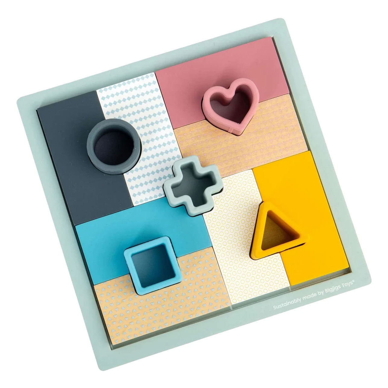 Puzzle mosaïque en bois Bigjigs - 14 pièces.