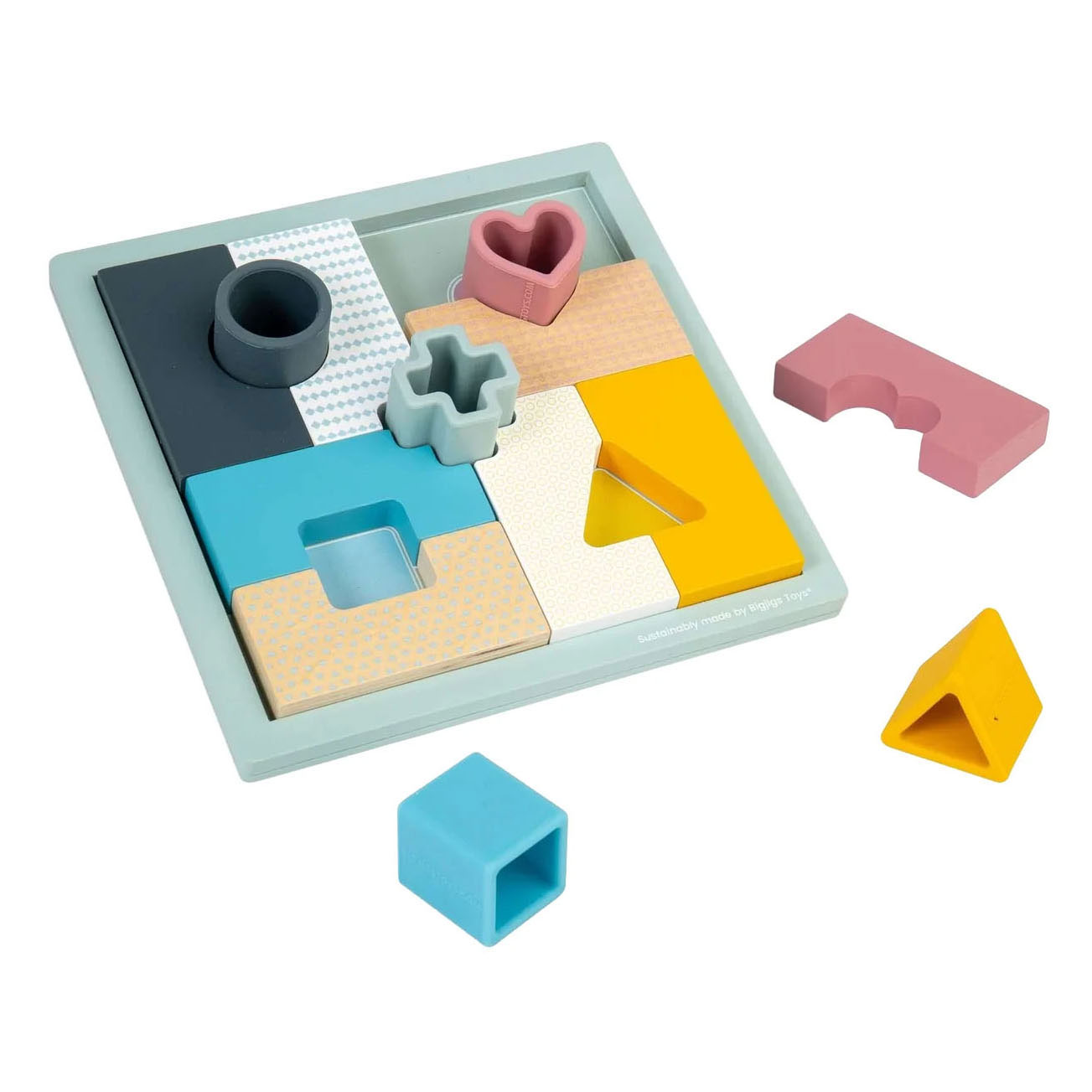 Puzzle mosaïque en bois Bigjigs - 14 pièces.