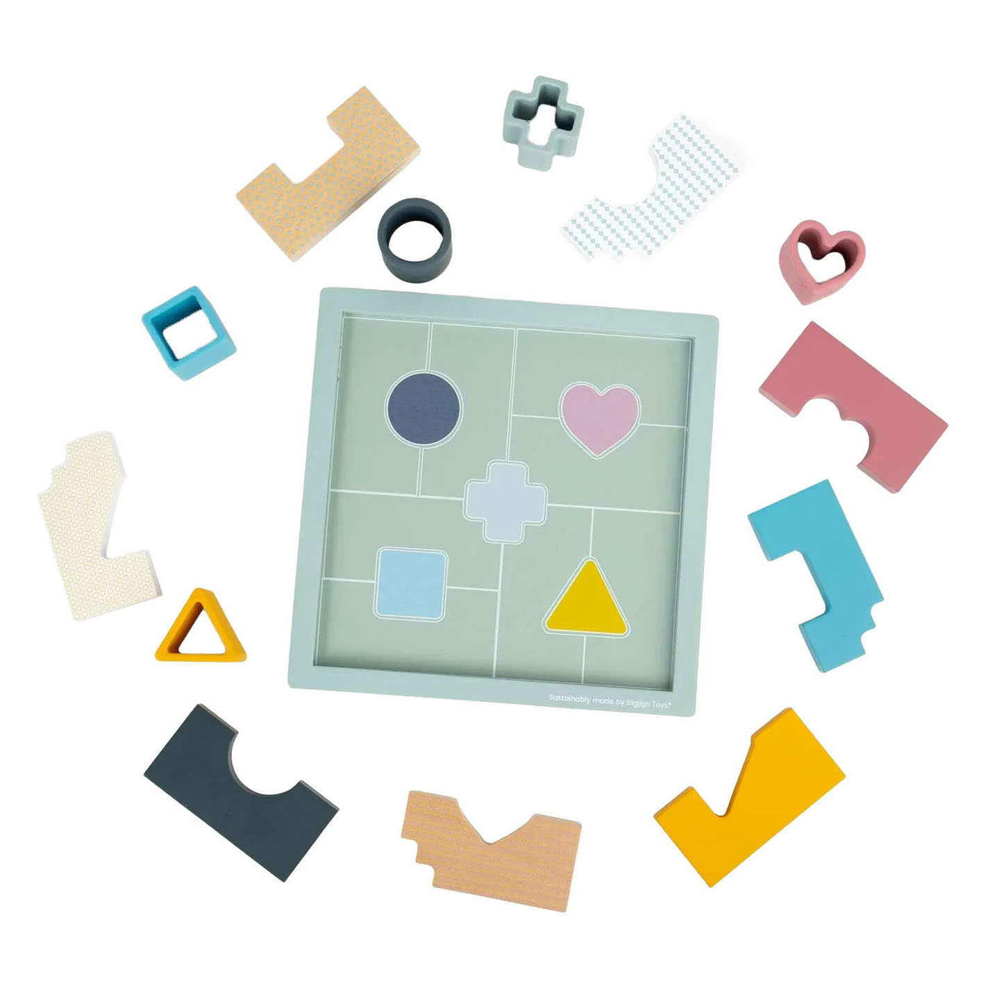 Puzzle mosaïque en bois Bigjigs - 14 pièces.