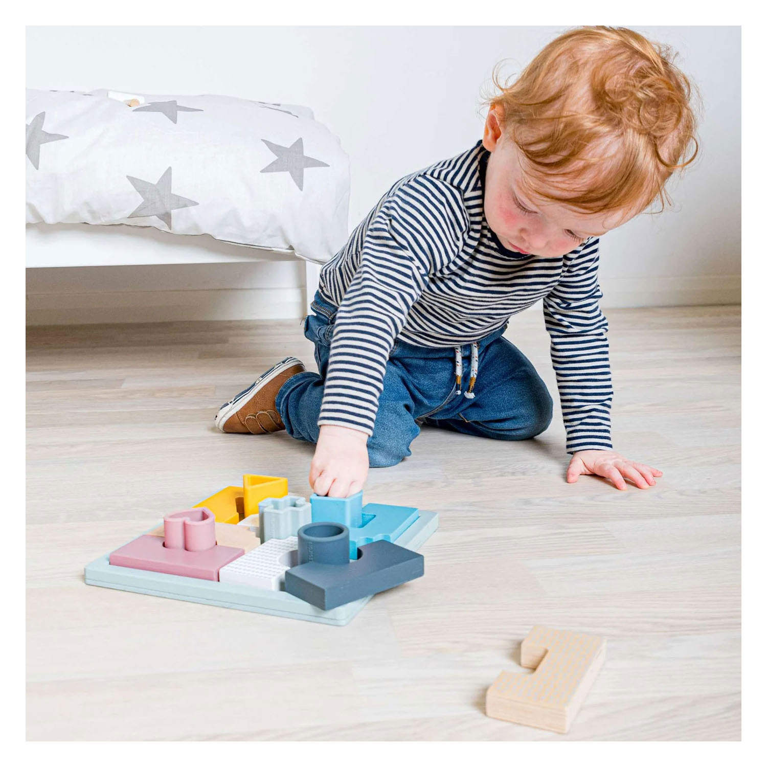 Puzzle mosaïque en bois Bigjigs - 14 pièces.