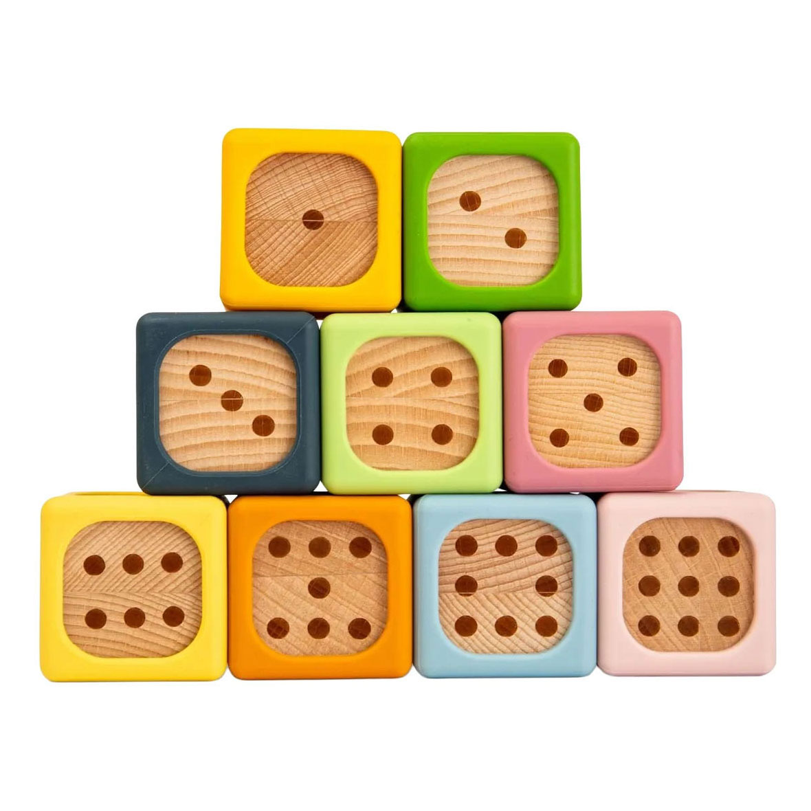Bigjigs Houten Zachte Sorteerblokken - 9dlg.