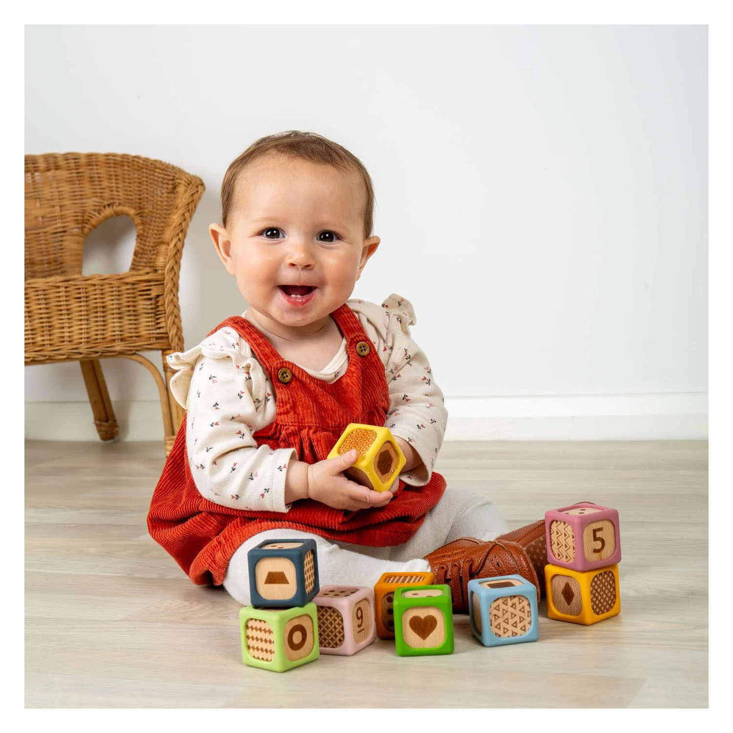 Bigjigs Houten Zachte Sorteerblokken - 9dlg.