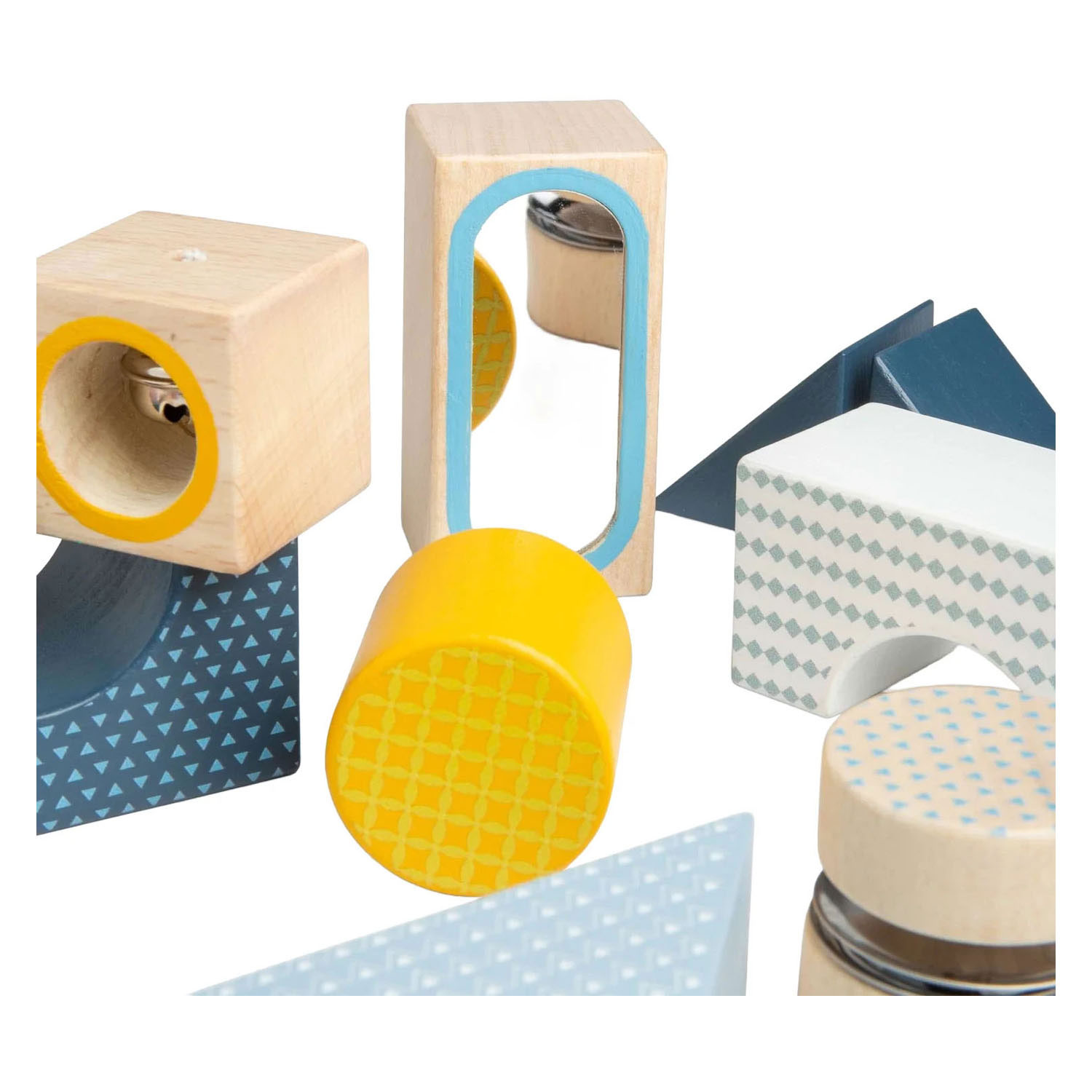 Bigjigs Houten Sensorische Blokken - 14dlg.