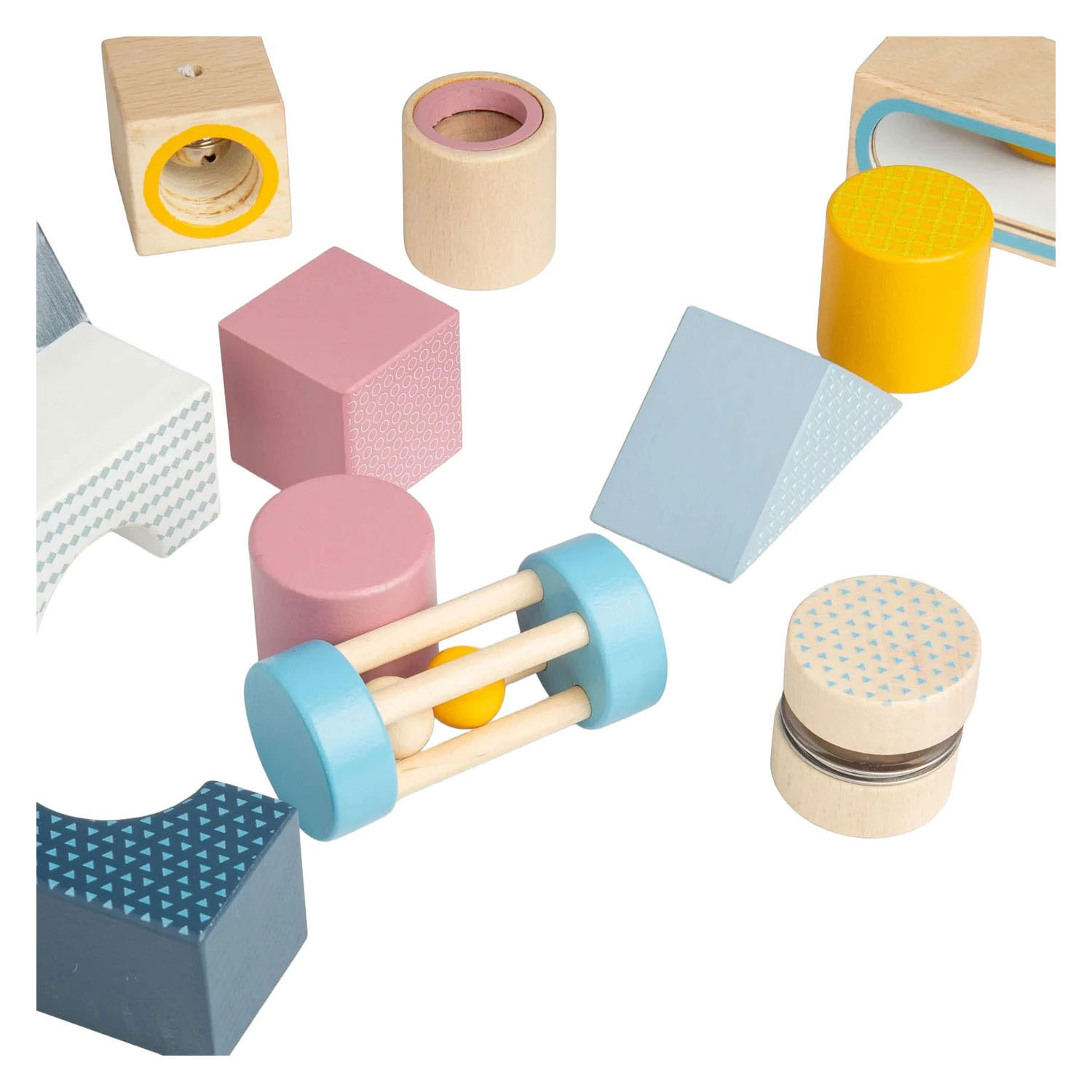 Bigjigs Houten Sensorische Blokken - 14dlg.