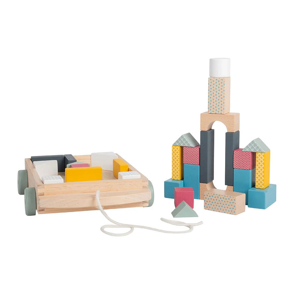 Bigjigs Houten Blokkenwagen - 29dlg.