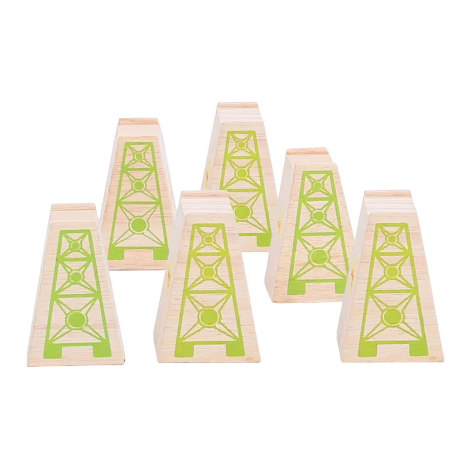 Bigjigs Holzgeländer – Brückenpfeiler – 4-teilig