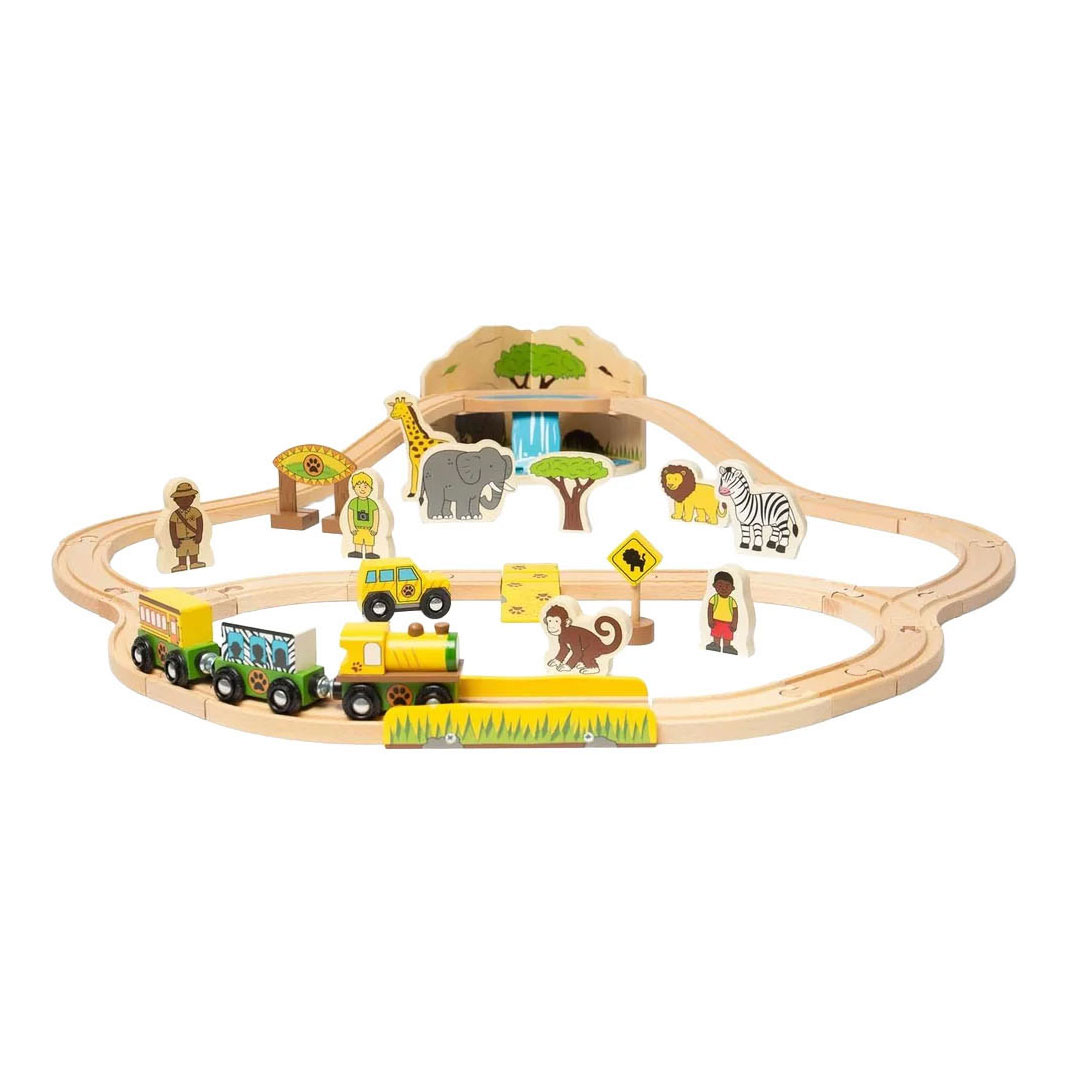 Bigjigs Houten Treinset Safari - 38dlg.