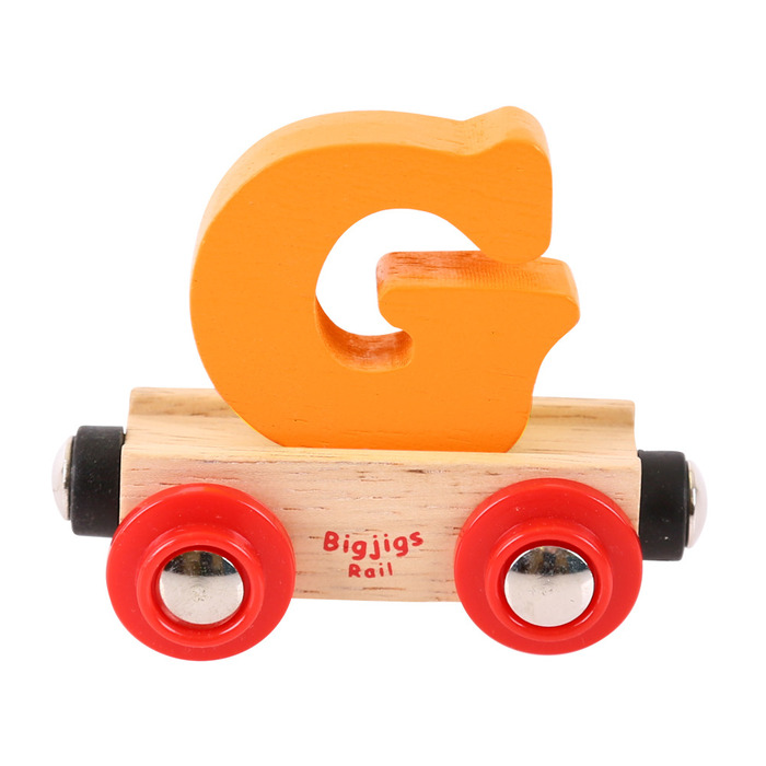 Houten Wagon Letter G Oranje