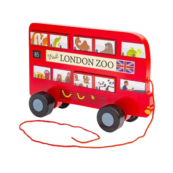 Bigjigs Houten Londen Bus Trekfiguur