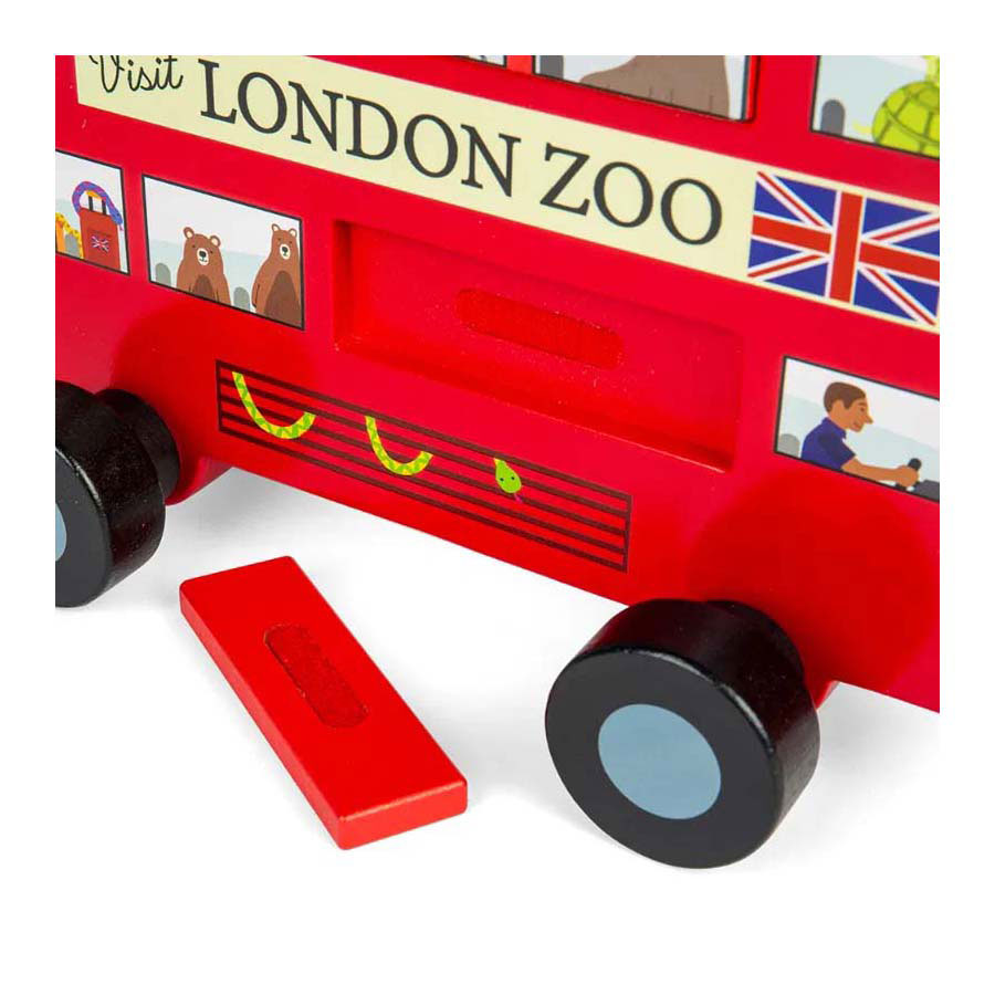 Bigjigs Houten Londen Bus Trekfiguur