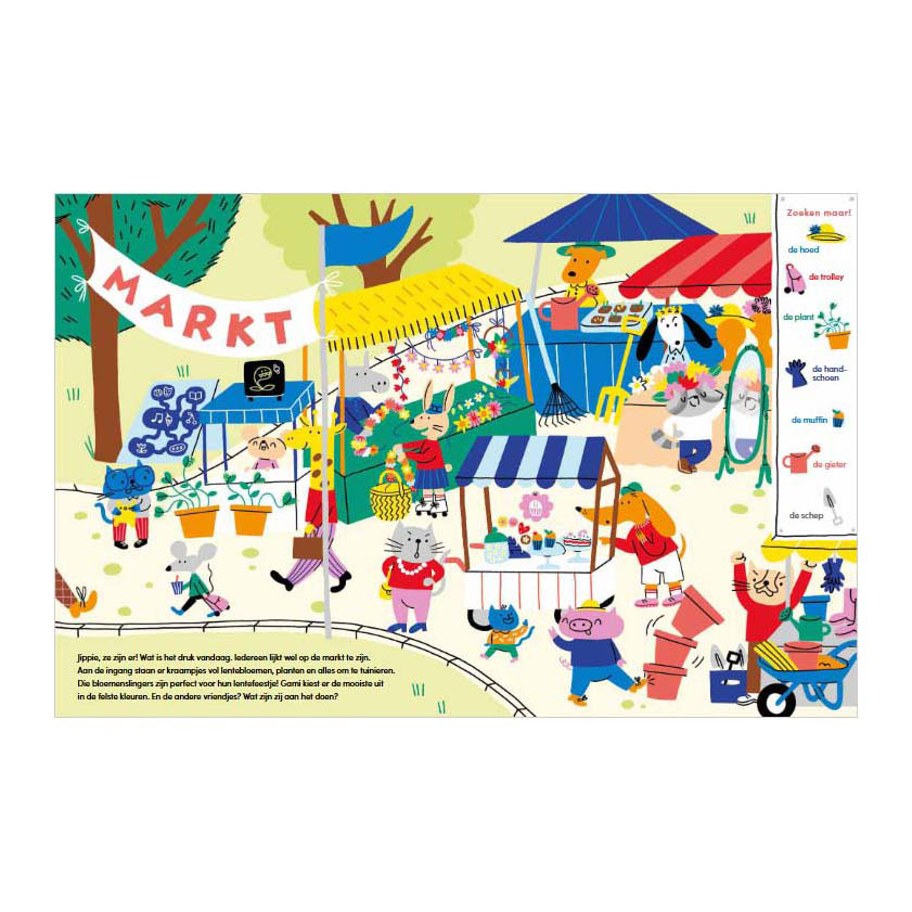 Ensemble au marché au printemps