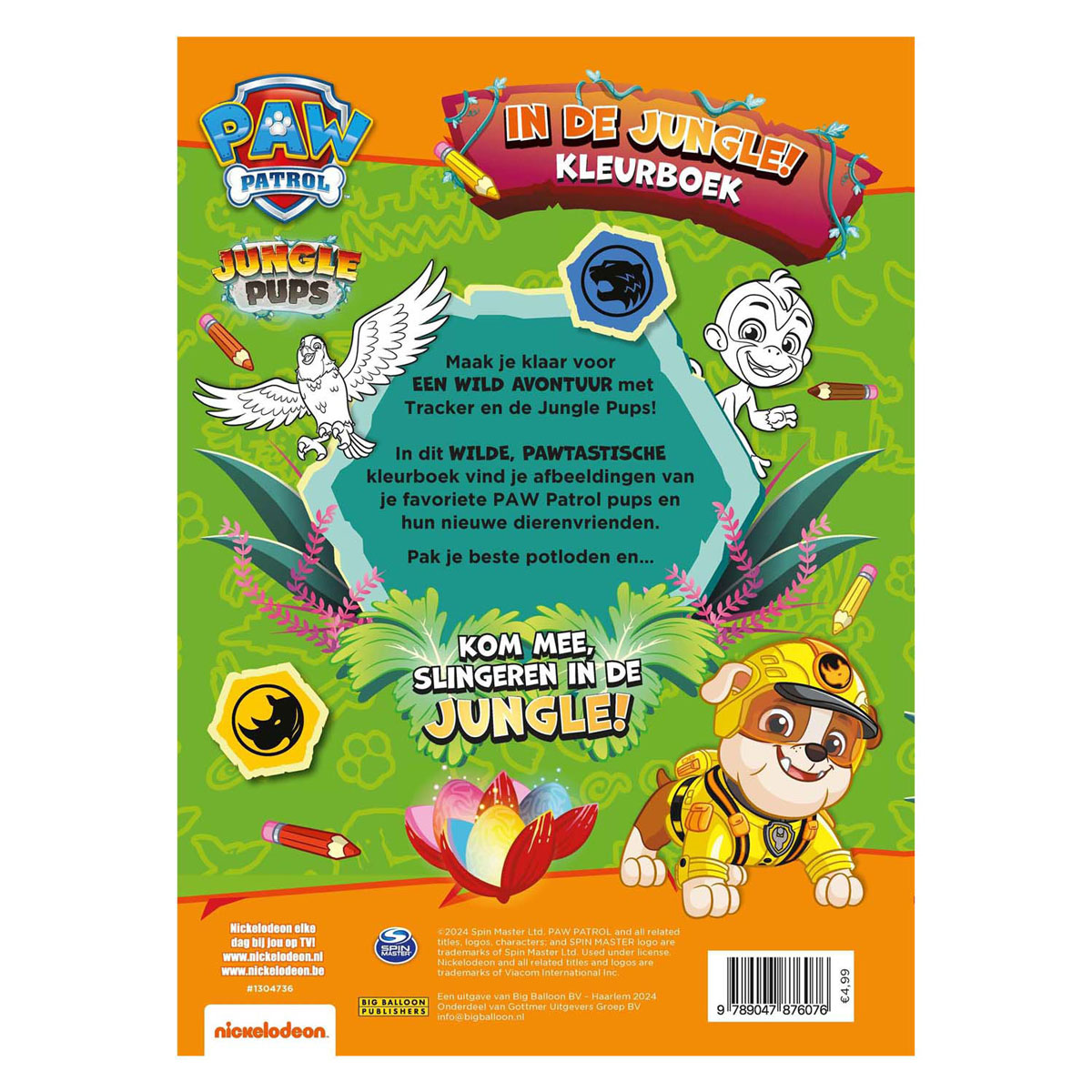 Paw Patrol in de jungle Kleurboek