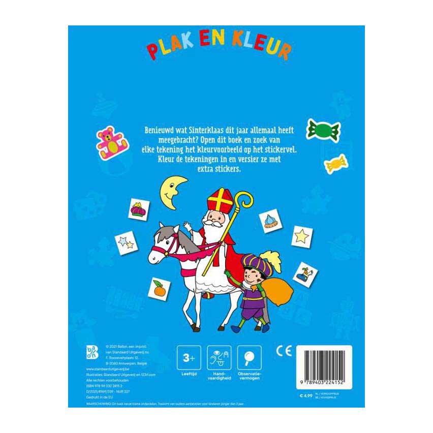 Plakken en kleuren Sinterklaas - 110 Stickers