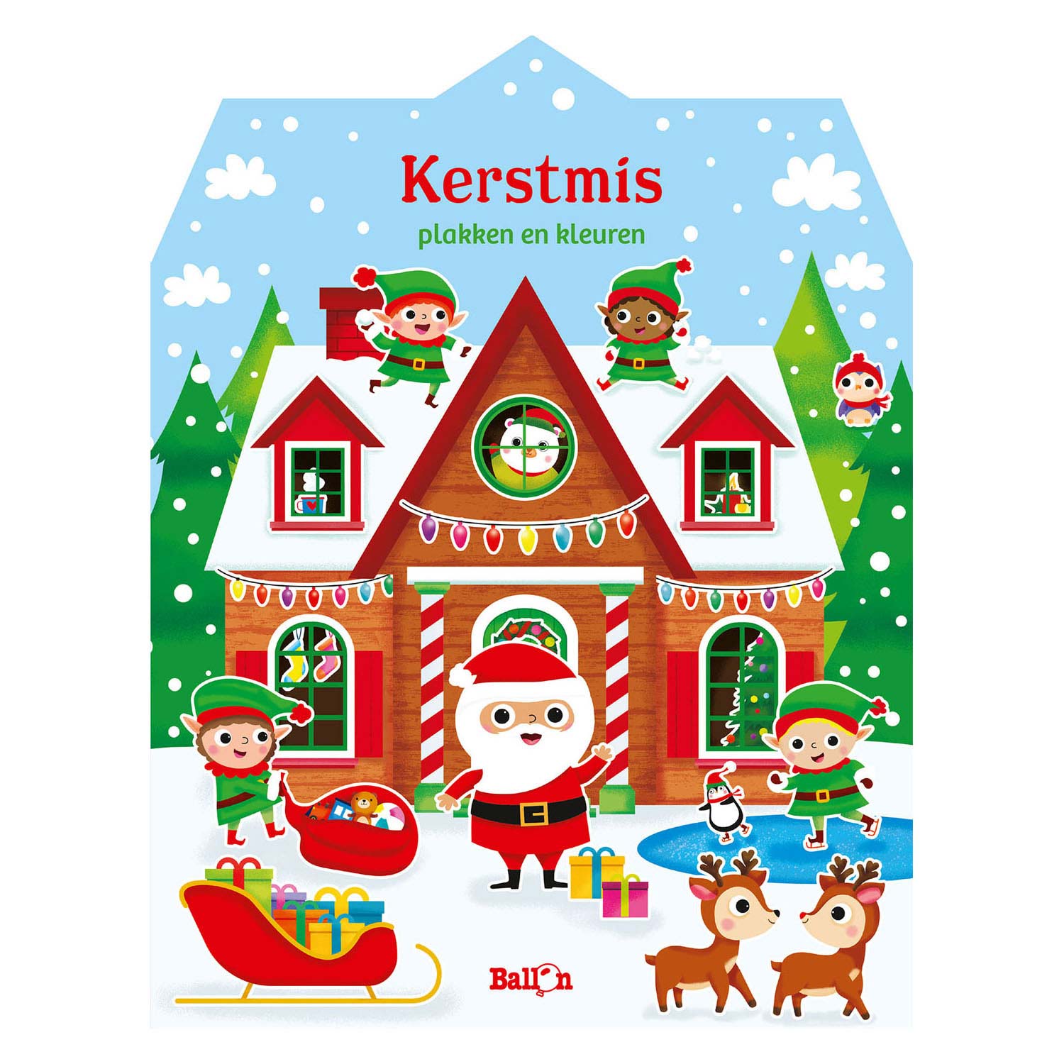 Weihnachten - Hausserie Farb- und Stickerbuch